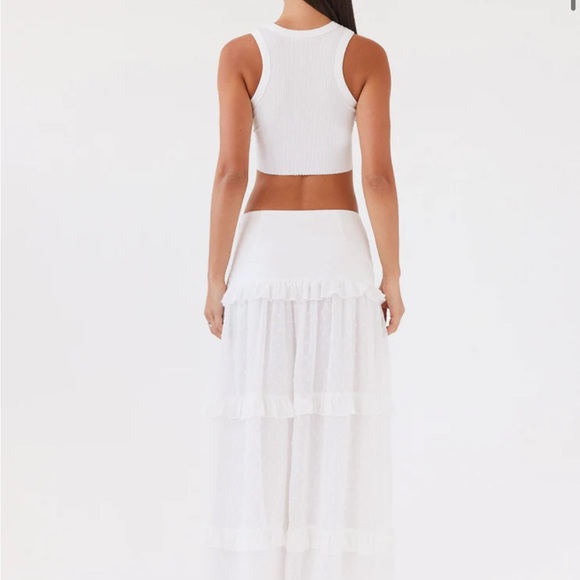 Peppermayo White Tiered Maxi Skirt - Picture 3 of 4
